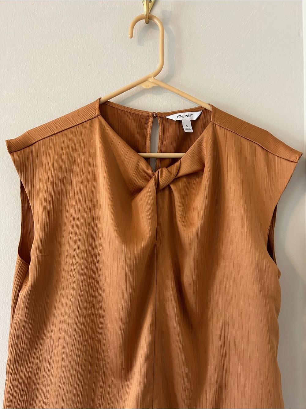 Nine West Sleeveless Twist-Front Blouse - Copper - Picture 2 of 6